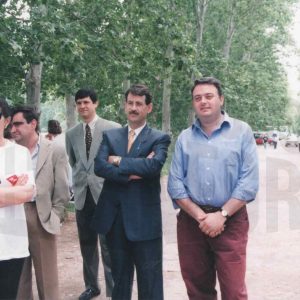 El alcalde Aranjuez y su concejal de deportes en el Trofeo «María Isabel Talavera» en Aranjuez