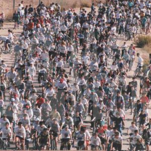 Participantes en el recorrido de la edición xVII del Día de la Bicicleta en Aranjuez