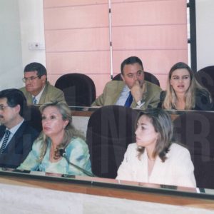 Varios concejales del Partido Popular en el acto de constitución de la nueva Corporación Municipal tras las elecciones de mayo de 2003