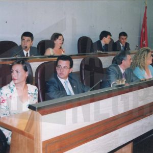Varios concejales del Partido Socialista Obrero Español en el acto de constitución de la nueva Corporación Municipal tras las elecciones de mayo de 2003