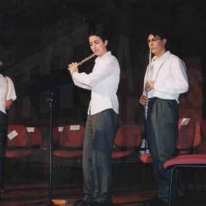 El grupo de Flautas de la Escuela de Música Joaquín Rodrigo durante el acto de celebración del 25 aniversario de la Constitución en Aranjuez