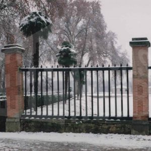 La Huerta del Infante en Aranjuez tras una nevada