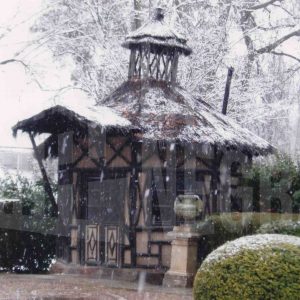 Casa del Guarda del Jardín del Príncipe de Aranjuez durante una nevada