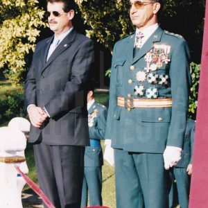 El  Coronel Director de la Academia de Oficiales de la Guardia Civil, junto al Alcalde de Aranjuez, José María Cepeda, en la Fiesta de la patrona de la Guardia Civil en Aranjuez