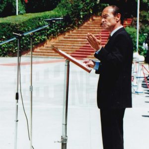 El Director General de la Guardia Civil, Santiago López Valdivielso, durante el acto de fin de curso de la Academia en Aranjuez