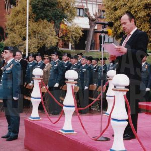 El Director General de la Guardia Civil, durante el acto de toma de posesión como Director de la academia del Coronel Rafael Yuste Martínez en Aranjuez