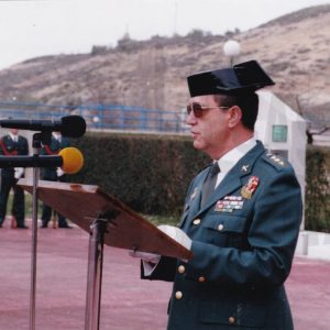 El Coronel Rafael Yuste Martínez durante su toma de posesión como Director de la Academia de la Guardia Civil de Aranjuez