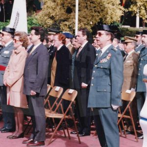 El Coronel Rafael Yuste Martínez junto al Alcalde de Aranjuez, José María Cepeda, durante el acto de su toma de posesión como Director de la Academia de la Guardia Civil de Aranjuez