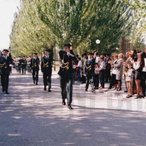 Guardias civiles desfilando en la Fiesta de su patrona en Aranjuez