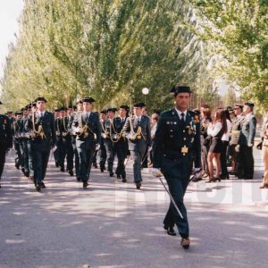 Guardias civiles desfilando en la Fiesta de su patrona en Aranjuez