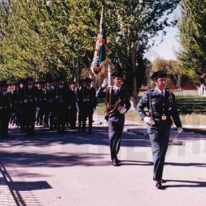 Guardias civiles desfilando, en la Fiesta de su patrona en Aranjuez