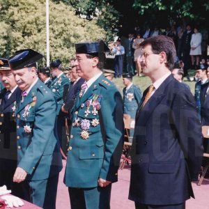 «El Alcalde de Aranjuez, José María Cepeda Barros, junto a otras autoridades en un acto en la Academia de la Guardia Civil de Aranjuez «