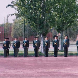 Guardias civiles en formación durante un acto en la Academia de Aranjuez