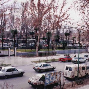 Calle Príncipe, con la Plaza de San Antonio al fondo en Aranjuez