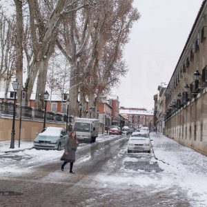 Calle del Real de Aranjuez tras una nevada
