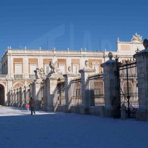 Ala norte del Palacio Real de Aranjuez tras una nevada