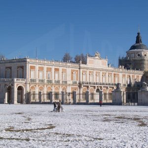Ala norte del Palacio Real de Aranjuez tras una nevada