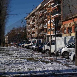 Calle Infantas de Aranjuez tras una nevada