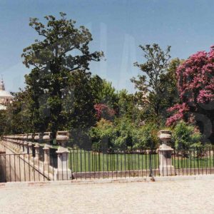 Avenida de Palacio y Jardin del Parterre de Aranjuez desde la Plaza de Santiago Rusiñol