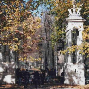 Zona superior de la puerta principal del Jardín del Príncipe de Aranjuez