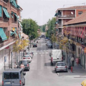 Vista de la Calle Stuart de Aranjuez desde la Plaza de Toros