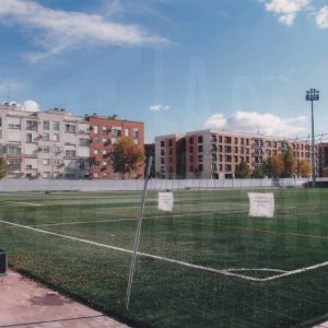 Vista parcial del campo de fútbol de la Ciudad Deportiva Las Olivas en Aranjuez