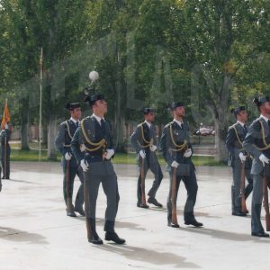 Varios guardias civiles en formación durante la celebración de la Patrona de la Guardia Civil en Aranjuez