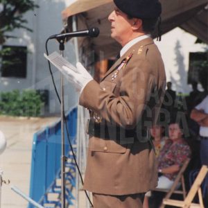 Alocución de José Antonio Peñas Pérez, Coronel del Regimiento de Pavía nº 4, durante un acto en Aranjuez