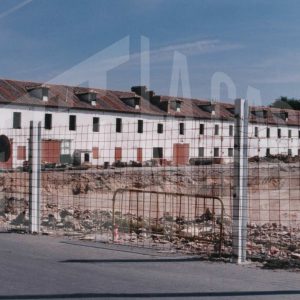 Vista lateral del Cuartel de Pavía en obras, en Aranjuez