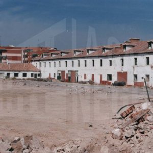 Vista lateral del Cuartel de Pavía en obras, en Aranjuez