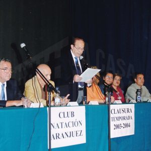 Alocución de Antonio Talavera Palazón en el acto de clausura de la temporada 2003/2004 del Club Natación Aranjuez