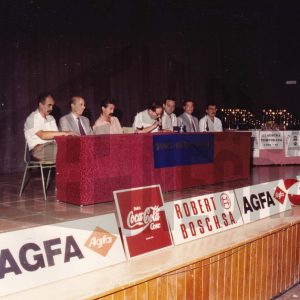 Mesa presidencial de la clausura de la temporada 91/92 del Club Natación Aranjuez