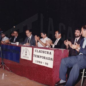 Mesa presidencial en la clausura de la temporada 92/93 del Club Natación Aranjuez